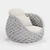 Picture of Cocaro Outdoor Aluminium & Rope Weave Swivel Lounge Chair in Grey & White