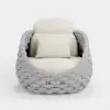 Picture of Cocaro Outdoor Aluminium & Rope Weave Swivel Lounge Chair in Grey & White
