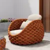 Cocaro Outdoor Aluminium & Rope Weave Lounge Chair in Orange