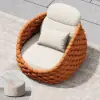 Cocaro Outdoor Aluminium & Rope Weave Lounge Chair in Orange