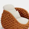 Cocaro Outdoor Aluminium & Rope Weave Lounge Chair in Orange