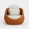 Cocaro Outdoor Aluminium & Rope Weave Lounge Chair in Orange