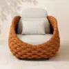 Cocaro Outdoor Aluminium & Rope Weave Lounge Chair in Orange