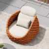 Picture of Cocaro Outdoor Aluminium & Rope Weave Swivel Lounge Chair in Orange