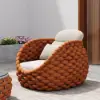 Picture of Cocaro Outdoor Aluminium & Rope Weave Swivel Lounge Chair in Orange