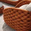 Picture of Cocaro Outdoor Aluminium & Rope Weave Swivel Lounge Chair in Orange