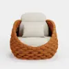 Picture of Cocaro Outdoor Aluminium & Rope Weave Swivel Lounge Chair in Orange