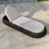 Cocaro Outdoor Aluminium & Rope Weave Adjustable Chaise Lounge in Dark Grey