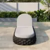 Cocaro Outdoor Aluminium & Rope Weave Adjustable Chaise Lounge in Dark Grey
