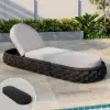 Cocaro Outdoor Aluminium & Rope Weave Adjustable Chaise Lounge in Dark Grey