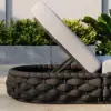 Cocaro Outdoor Aluminium & Rope Weave Adjustable Chaise Lounge in Dark Grey