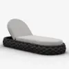 Cocaro Outdoor Aluminium & Rope Weave Adjustable Chaise Lounge in Dark Grey