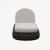 Cocaro Outdoor Aluminium & Rope Weave Adjustable Chaise Lounge in Dark Grey