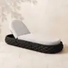 Cocaro Outdoor Aluminium & Rope Weave Adjustable Chaise Lounge in Dark Grey