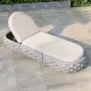 Cocaro Outdoor Aluminium & Rope Weave Adjustable Chaise Lounge in Grey & White