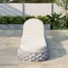 Cocaro Outdoor Aluminium & Rope Weave Adjustable Chaise Lounge in Grey & White