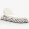 Cocaro Outdoor Aluminium & Rope Weave Adjustable Chaise Lounge in Grey & White