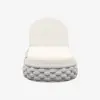 Cocaro Outdoor Aluminium & Rope Weave Adjustable Chaise Lounge in Grey & White