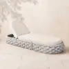 Cocaro Outdoor Aluminium & Rope Weave Adjustable Chaise Lounge in Grey & White
