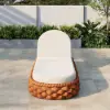 Cocaro Outdoor Aluminium & Rope Weave Adjustable Chaise Lounge in Orange