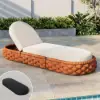 Cocaro Outdoor Aluminium & Rope Weave Adjustable Chaise Lounge in Orange