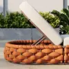 Cocaro Outdoor Aluminium & Rope Weave Adjustable Chaise Lounge in Orange