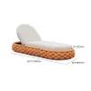 Cocaro Outdoor Aluminium & Rope Weave Adjustable Chaise Lounge in Orange