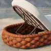 Cocaro Outdoor Aluminium & Rope Weave Adjustable Chaise Lounge in Orange