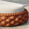 Cocaro Outdoor Aluminium & Rope Weave Adjustable Chaise Lounge in Orange