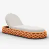 Cocaro Outdoor Aluminium & Rope Weave Adjustable Chaise Lounge in Orange