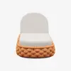 Cocaro Outdoor Aluminium & Rope Weave Adjustable Chaise Lounge in Orange