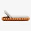 Cocaro Outdoor Aluminium & Rope Weave Adjustable Chaise Lounge in Orange
