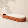 Cocaro Outdoor Aluminium & Rope Weave Adjustable Chaise Lounge in Orange