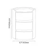 Modern white Bedside Table with 3-drawer marble and leather – Sintered Stone Top