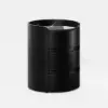 Modern white Bedside Table with 3-drawer marble and leather – Sintered Stone Top