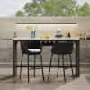 2 Pieces Outdoor Chair Patio Woven Rope & Aluminium 960 mm Bar Stools Set with Swivel Base