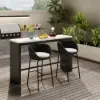 2 Pieces Outdoor Chair Patio Woven Rope & Aluminium 960 mm Bar Stools Set with Swivel Base