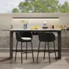 2 Pieces Outdoor Chair Patio Woven Rope & Aluminium 960 mm Bar Stools Set with Swivel Base