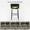 2 Pieces Outdoor Chair Patio Woven Rope & Aluminium 960 mm Bar Stools Set with Swivel Base