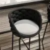 2 Pieces Outdoor Chair Patio Woven Rope & Aluminium 960 mm Bar Stools Set with Swivel Base