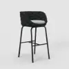 2 Pieces Outdoor Chair Patio Woven Rope & Aluminium 960 mm Bar Stools Set with Swivel Base