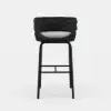 2 Pieces Outdoor Chair Patio Woven Rope & Aluminium 960 mm Bar Stools Set with Swivel Base