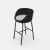 2 Pieces Outdoor Chair Patio Woven Rope & Aluminium 960 mm Bar Stools Set with Swivel Base