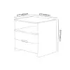 Picture of Arvona Modern Walnut Wooden 2-Drawer Nightstand with Sintered Stone Top, Set of 2