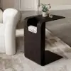 Modern 61 cm Black Multi-Purpose End Table with Magazine Rack