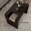 Modern 61 cm Black Multi-Purpose End Table with Magazine Rack