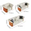 Modern Faux Leather Living Room Sofa Set in White & Orange Set of 3