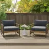 Ropipe Woven Rope Outdoor Armchair Accent Chair with Dark Gray Polyester Cushion