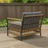 Ropipe Woven Rope Outdoor Armchair Accent Chair with Dark Gray Polyester Cushion