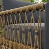 Ropipe Woven Rope Outdoor Armchair Accent Chair with Dark Gray Polyester Cushion